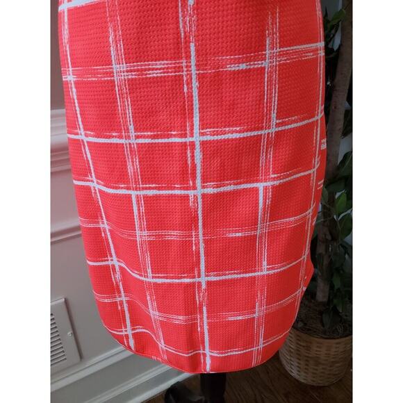 Good Time Women's Orange White Round Neck Short Sleeve Knee Length Dress Size 2X - Picture 4 of 11